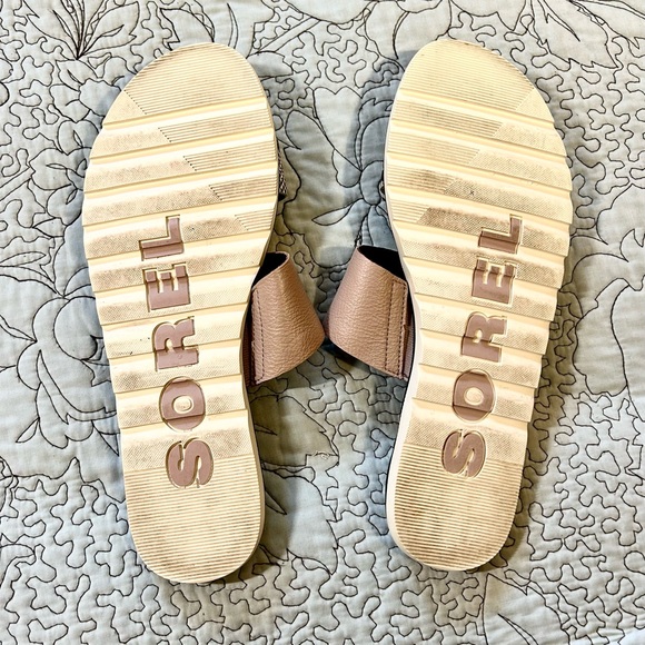SOREL Ella Il Slide Sandals for Women in Mauve Vapor Snake Print Leather Sz 11 - Picture 12 of 13